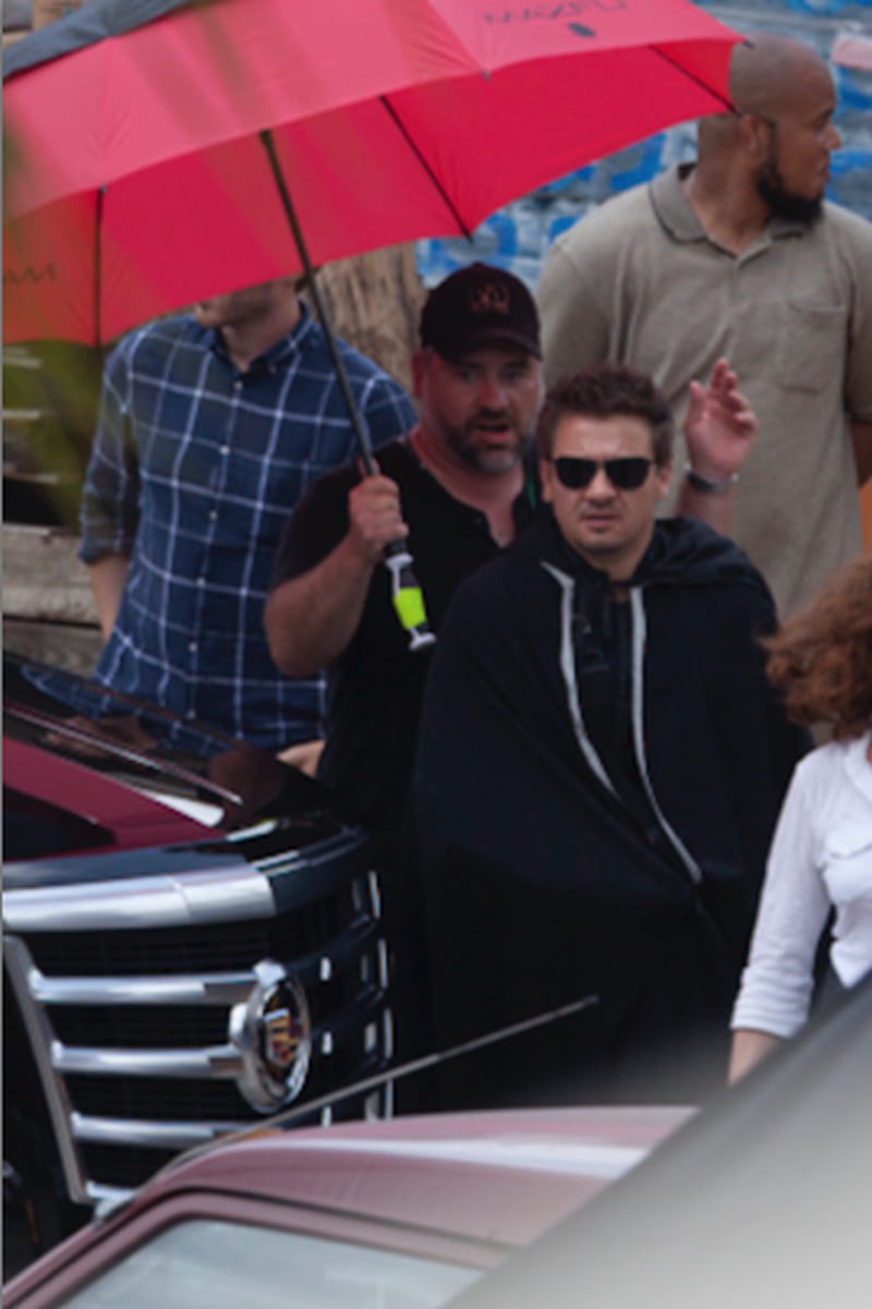 Jeremy Renner at the "Captain America: Civil War" set. Photo: Atlanta Filming