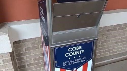 In four locations around Cobb County, absentee ballot boxes are monitored by security cameras. (Courtesy of Cobb County