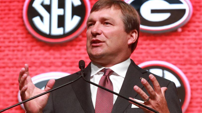 Kirby Smart's Bulldogs open the season Saturday at home against Austin-Peay.   Curtis Compton/ccompton@ajc.com