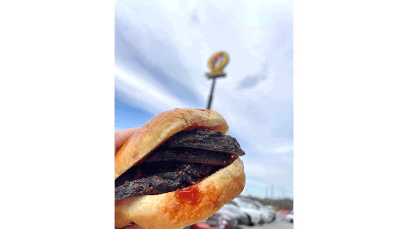 Sliced brisket sandwich at Buc-ee’s / Angela Hansberger for The Atlanta Journal-Constitution