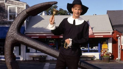 Visual artist and director John Waters in a self-portrait as a town crier.