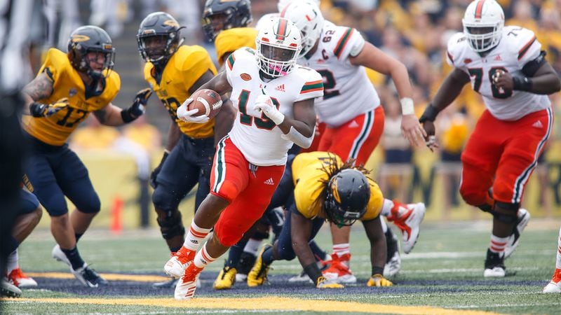 DeeJay Dallas rushed for 609 yards as a sophomore for Miami in 2018. Dallas is a former AJC Super 11 player from Glynn Academy.