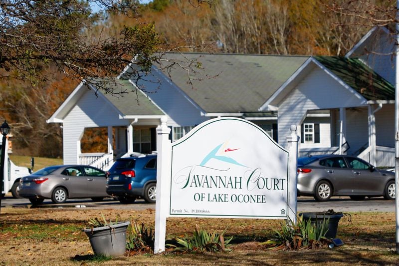 A sign for the Savannah Court of Lake Oconee personal care home is visible on Monday, December 11, 2023, in Greensboro, GA. Miguel Martinez /miguel.martinezjimenez@ajc.com