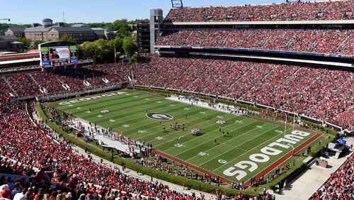 Fans pack Sanford Stadium during Georgia’s annual G-Day game at Sanford Stadium on Saturday, April 16, 2016, in Athens, Georgia. (Photo by David Barnes/UGA Sports Communications)