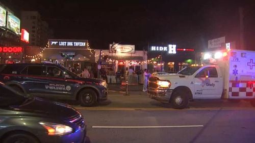 The man was shot near Hide Kitchen and Cocktails on Roswell Road.