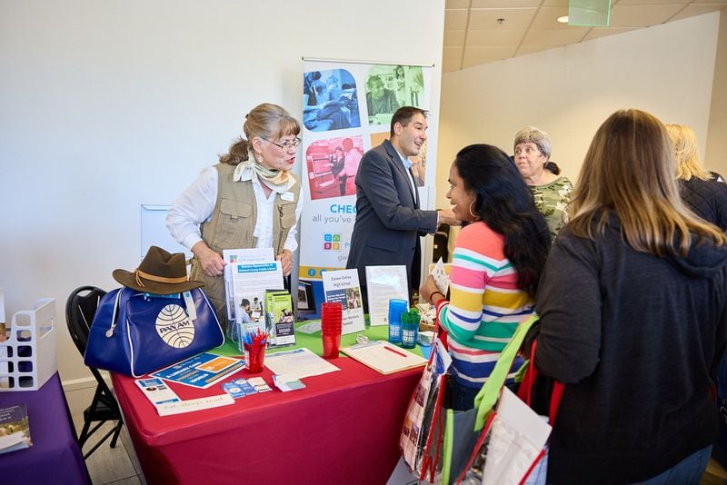 Primerica held its first volunteer fair in September after noting a decline in the number of employee volunteer hours being used. More than 20 local nonprofits attended the fair to connect with 200 potential volunteers. Courtesy of Primerica
