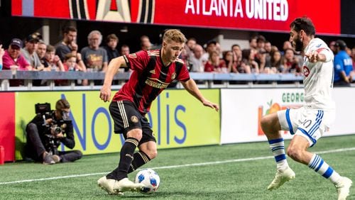 Atlanta United’s Julian Gressel (left) may not be available for Wednesday night’s Champions League game against Monterrey.