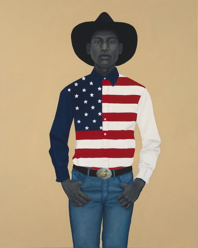 Amy Sherald, a Clark Atlanta University graduate and noted portraitist, was commissioned last year to paint a portrait of former first lady Michelle Obama for the Smithsonian National Portrait Gallery. This image is called “What’s Precious Inside of Him Does Not Care To Be Known by the Mind in Ways That Diminish Its Presence.” CONTRIBUTED BY HIGH MUSEUM
