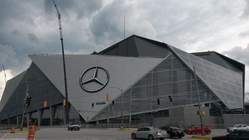The Atlanta Falcons and Atlanta United will play in the new Mercedes-Benz Stadium in downtown Atlanta.  MATT KEMPNER / AJC