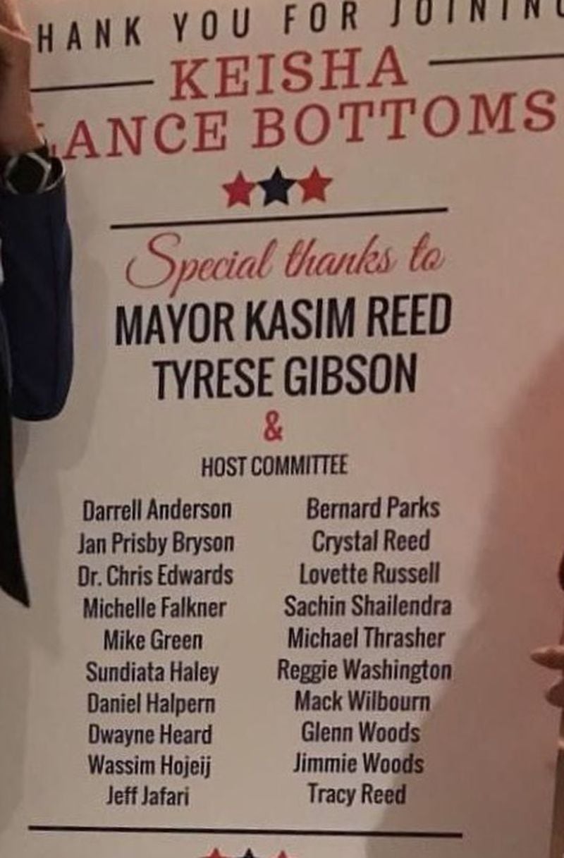 Prominent business leaders, including many who do business at the Atlanta airport, held a fundraiser for mayoral candidate Keisha Lance Bottoms in January.
