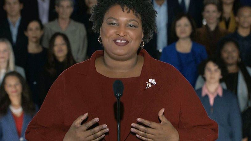 Stacey Abrams gave the Democratic Party’s rebuttal to President Donald Trump’s State of the Union address. (Pool video image via AP)