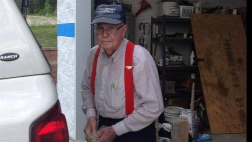 Johnny Jennings, 86, (pictured) has been collecting been collecting items for recycling for 32 years and donating the money from them to a Christian ministry for children, youth and families. (WSB-TV/Cox Media Group)