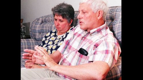 This is the photo that ran with this story on May 14, 1995: Mary and Roy Stoner talk about the murder of their daughter Mary Frances Stoner who was raped and murdered 16 years ago at age 12 and "the upcoming scheduled execution of her murderer Monday night."