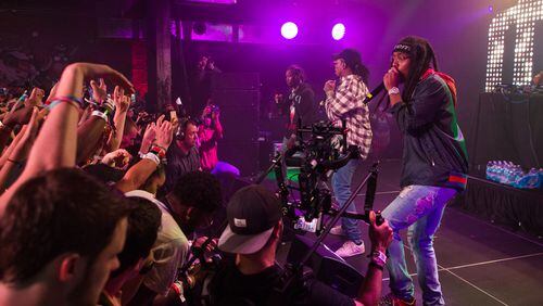 Migos perform at the Quality Control Showcase at the Youtube Coppertank venue during the 2017 SXSW Convention March 17.