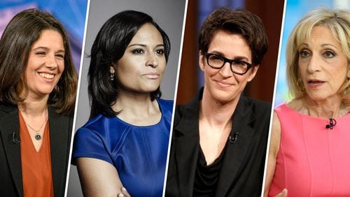 A picture of the quartet of moderators provided by NBC News. From left: Ashley Parker, Kristen Welker, Rachel Maddow and Andrea Mitchell.