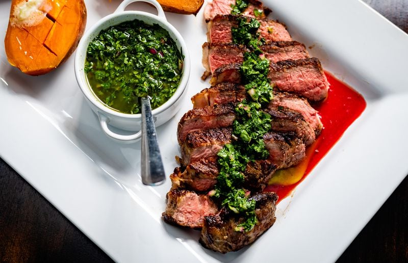 Chimichurri steak with a side of sweet potatoes. CONTRIBUTED BY HENRI HOLLIS