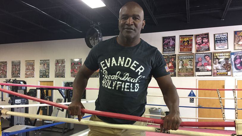 Evander Holyfield trains at The Heavyweight Factory in Fort Laurderdale, Fla.