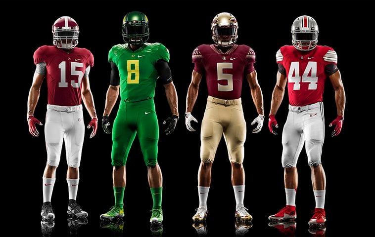 New uniforms for college football playoffs