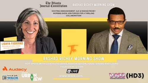 AJC food and dining editor Ligaya Figueras is a regular contributor to the Rashad Richey Morning Show on WAOK 1380 AM.