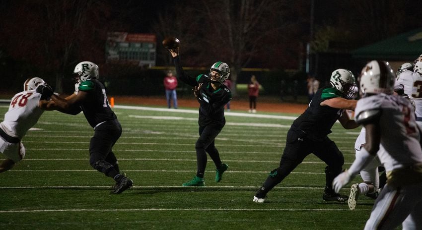 Roper, in his junior season at QB, passes the ball during the Mill Creek vs. Roswell high school football game on Friday, November 27, 2020, at Roswell High School in Roswell, Georgia. Roswell defeated Mill Creek 28-27. CHRISTINA MATACOTTA FOR THE ATLANTA JOURNAL-CONSTITUTION