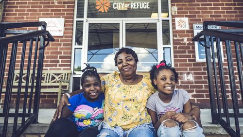 City of Refuge is an Atlanta nonprofit working to support the vulnerable inhabitants in Atlanta's Westside neighborhood. in 2021 City of Refuge helped folks get 428 jobs, housed 349 people and served 229,950 meals. Courtesy of City of Refuge