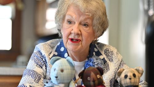 Nelle Ariail has plentry of stories about Jimmy Carter, a friend for four decades. She even turned one of his shirts into a teddy bear that was auctioned to benefit the city of Plains. (Hyosub Shin / Hyosub.Shin@ajc.com)