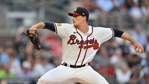 Atlanta Braves' starting pitcher Max Fried (54) throws a pitch against the St. Louis Cardinals during the first inning at Truist Park, Thursday, September 7, 2023, in Atlanta. (Hyosub Shin / Hyosub.Shin@ajc.com)