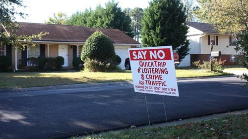Residents of a 300-home Norcross neighborhood off Jimmy Carter Boulevard successfully blocked a proposed QuikTrip gas station at Hayes Drive and Joseph Way in 2018, but county commissioners this year approved the construction. AJC FILE PHOTO