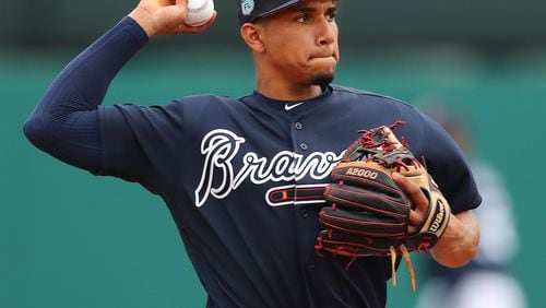 Braves infield prospect Johan Camargo was optioned to Triple-A Gwinnett on Thursday, one of seven players trimmed from the major league spring-training roster in the latest round of cuts. (Curtis Compton/ccompton@ajc.com)