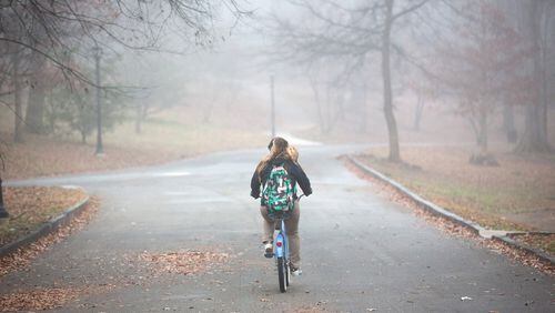 Could encouraging the use of bikes and public transit help give kids a more flexible morning schedule? (Steve Schaefer for The Atlanta Journal-Constitution)