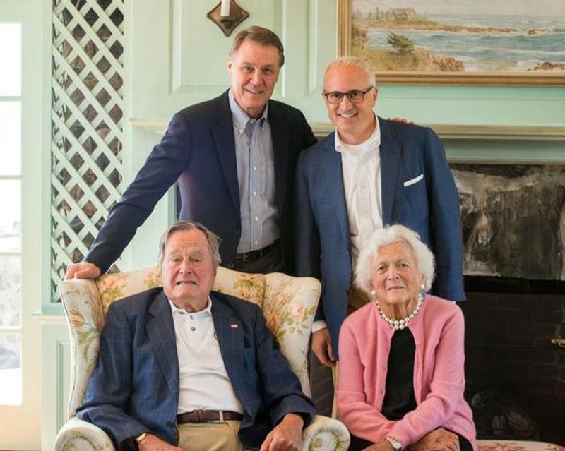  Eric Tanenblatt, top right, and Sen. David Perdue with President and Barbara Bush in Kennebunkport. AJC file photo
