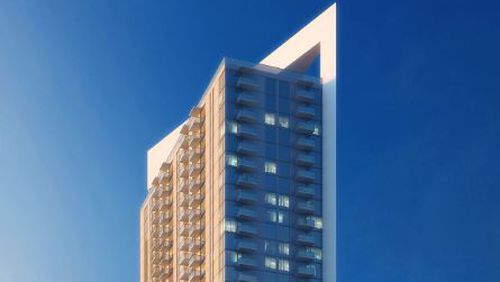The distinctive crown to Related Group’s planned 35-story apartment tower in Buckhead. The building is designed by Smallwood, Reynolds, Stewart, Stewart. Source: Related Group and Smallwood, Reynolds, Stewart, Stewart