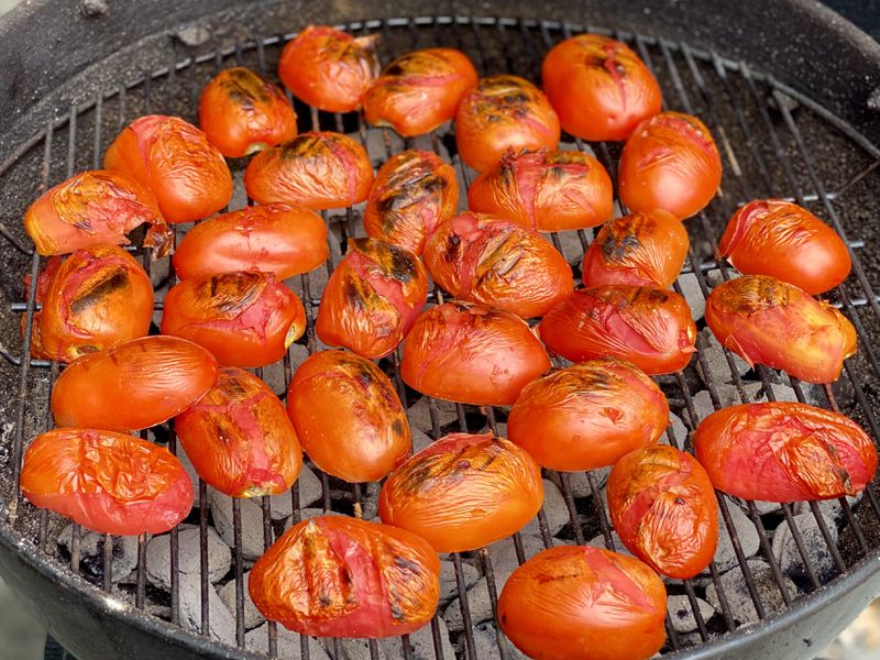 Grilled tomatoes give this sauce its smoky notes. (Kellie Hynes for The Atlanta Journal-Constitution)