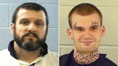 Donnie Russell Rowe (left) and Ricky Dubose are both escaped inmates accused of shooting and killing two Georgia correctional officers in Putnam County.
