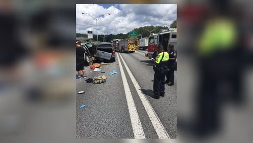 One person was killed Thursday in a crash on I-75. (Credit: Atlanta Fire Rescue)