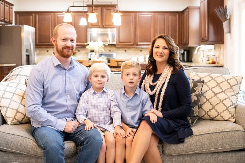 Josh and Leah Elliott, with their children, Blake, 4, and Gavin, 7, purchased the home in 2013. Josh is a surgical physician assistant and Leah is a social worker.