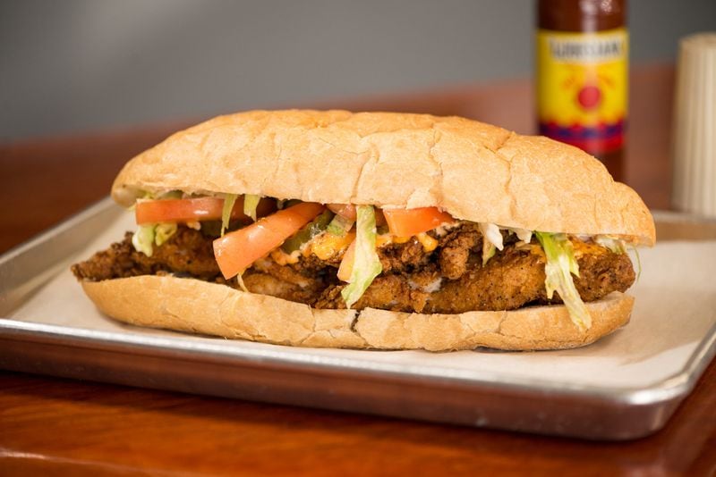 The Po'Boy Shop catfish sandwich with spicy remoulade. Photo credit- Mia Yakel.