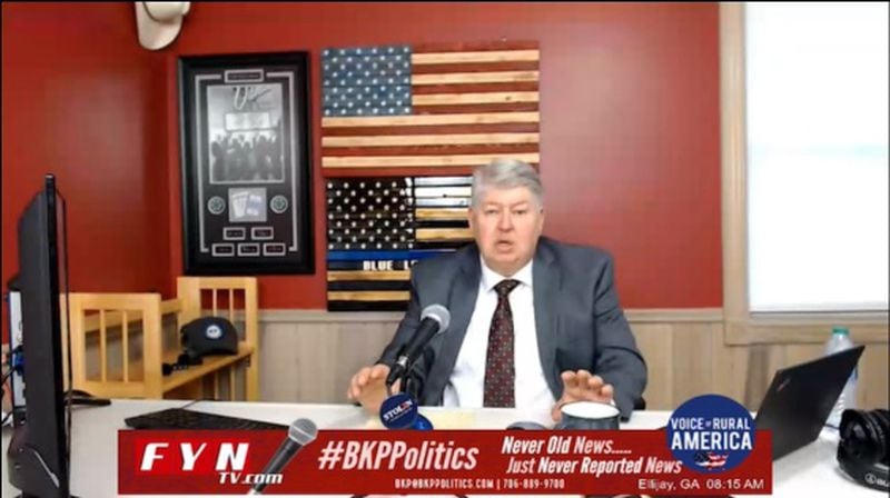 The newly elected first vice-chair of the Georgia GOP, Brian K. Pritchard, ripped U.S. Rep. Marjorie Taylor Greene during an extraordinary 20-minute segment of his online show Friday. (Screenshot)