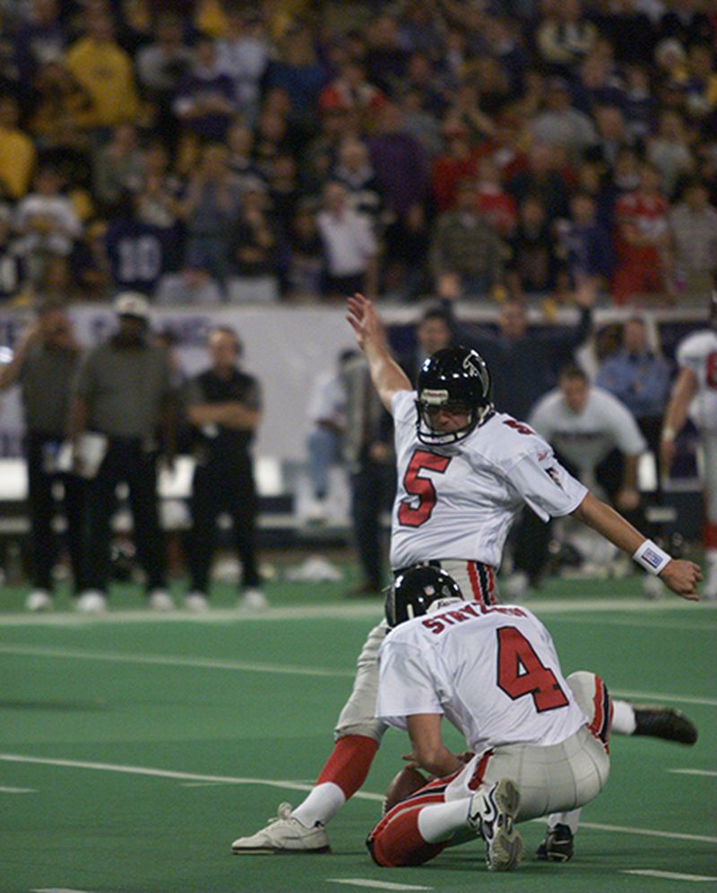 Morten Andersen game-winning field goal in the NFC championship against the Vikings transformed the Falcons franchise. (Ben Gray/AJC)