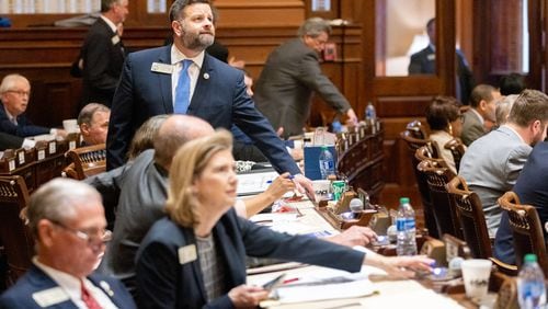 State representatives vote Monday on House Bill 977, which would require audits to verify two statewide races after every election. The House voted 164-3 in favor of the legislation, which now heads to the Senate for it consideration. (Arvin Temkar / arvin.temkar@ajc.com)