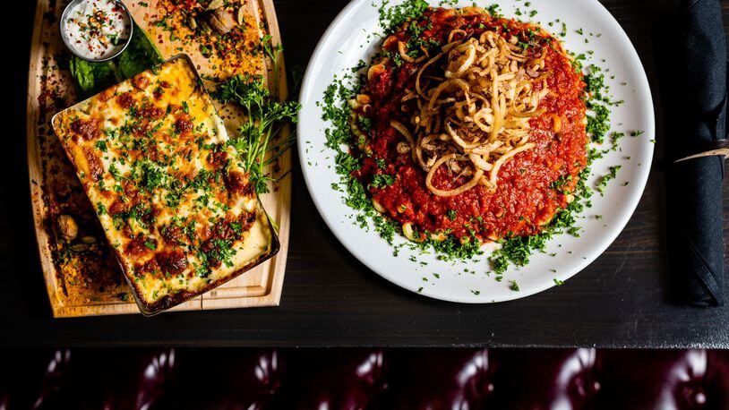 You can enjoy some carbs at Pharaohs Palace with koshari (right), the national dish of Egypt, or Macaroni Béchamel (left). CONTRIBUTED BY HENRI HOLLIS