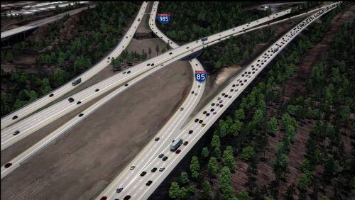 GDOT wants public input on plans to widen I-85 north of I-985. Courtesy Georgia DOT