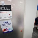 In this file photo, a COVID vaccination sign is seen inside the CVS at North Decatur September 2023.  
Miguel Martinez /miguel.martinezjimenez@ajc.com