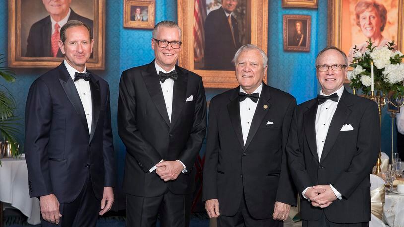 Georgia Power CEO Paul Bowers, Delta Air Lines CEO Ed Bastian, Gov. Nathan Deal and Georgia Historical Society President and CEO W. Todd Groce at the Georgia Historical Society's 10th annual gala. Photo credit: John McKinnon/Courtesy of Georgia Historical Society