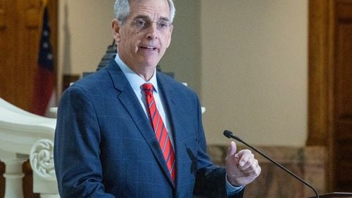 Secretary of State Brad Raffensperger is calling on lawmakers to make tampering with Georgia’s election system a felony carrying a minimum sentence of 10 years. (Steve Schaefer/The Atlanta Journal-Constitution)