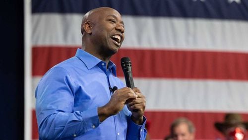 U.S. Sen. Tim Scott launches his 2024 presidential campaign at Charleston Southern University on Monday May 22, 2023. (Joshua Boucher/The State/TNS)
