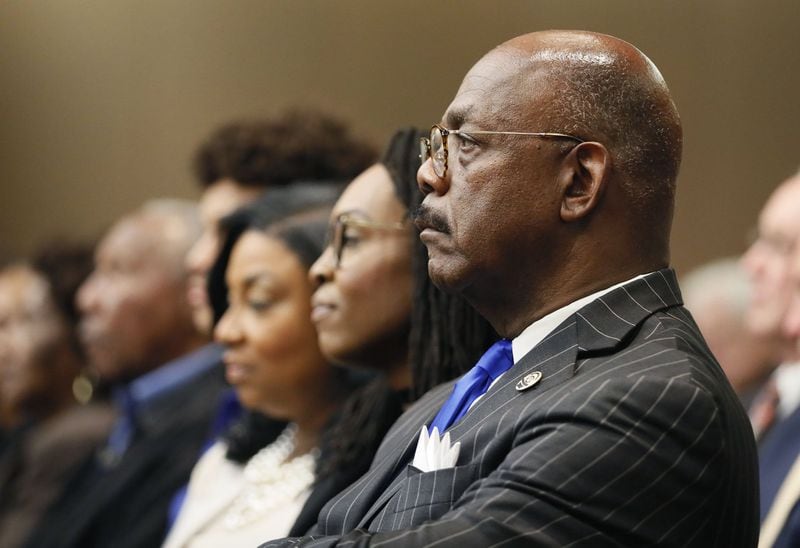 4/17/18 - Atlanta - Fulton County District Attorney Paul Howard, Jr., watches final arguments today during the Tex McIver murder trial at the Fulton County Courthouse. Bob Andres bandres@ajc.com