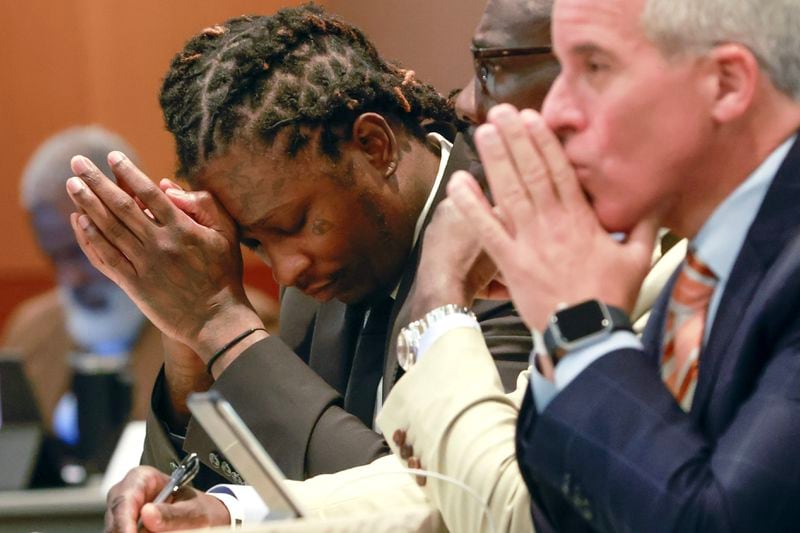 Atlanta rapper Young Thug (real name Jeffery Williams) appears in court for a bond hearing on Friday, July 21, 2023. Glanville denied bond to Williams for a third time. (Natrice Miller/ Natrice.miller@ajc.com)
