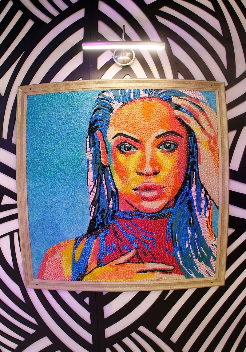 Beyonce portrait required thousands of jellybeans.
Courtesy of Candytopia