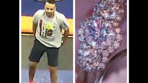 Roswell police say this man picked up an engagement ring that fell off a woman's finger at the Sky Zone trampoline park, 1425 Market Blvd., on Dec. 30, 2018.
